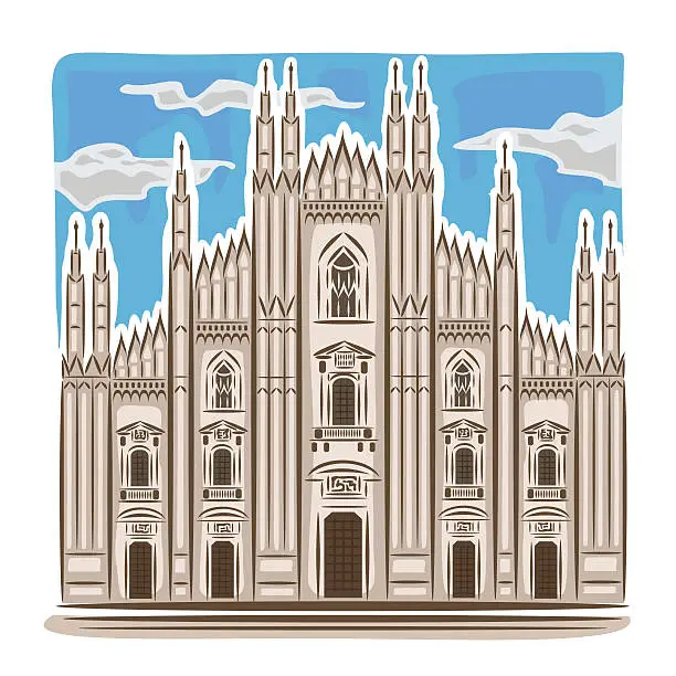 Vector illustration of Vector illustration on the theme of Milan cathedral