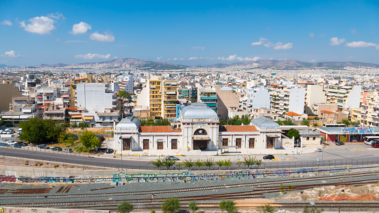 Athens, Greece- September 25, 2015: View of Railway station in Athens, Greece