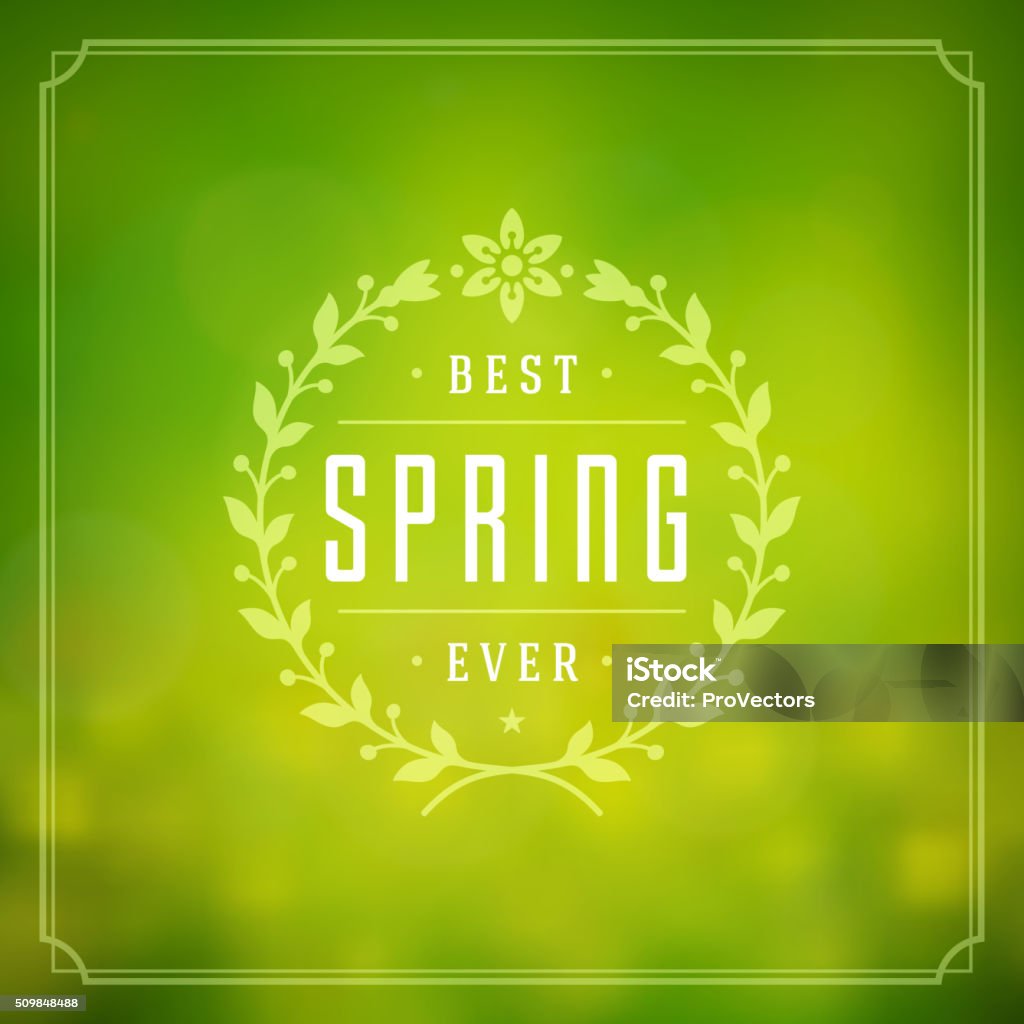 Spring Vector Poster Spring Vector Typographic Poster Or Greeting Card Design Stock ...
