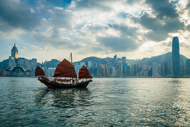 istock HK Junkboat sailing along Hong Kong Skyline 509850052