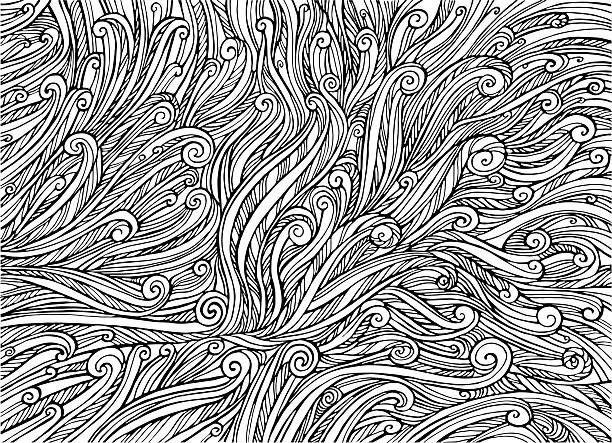 абстрактный рисунок с завитками, волна, винтовая, каракули, подъем г�антелей, колечки - water rippled wave river stock illustrations