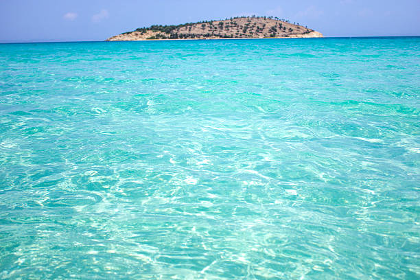 Clear sea water and small island