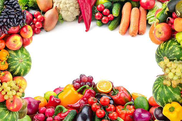 istock Frame of vegetables and fruits 509854676