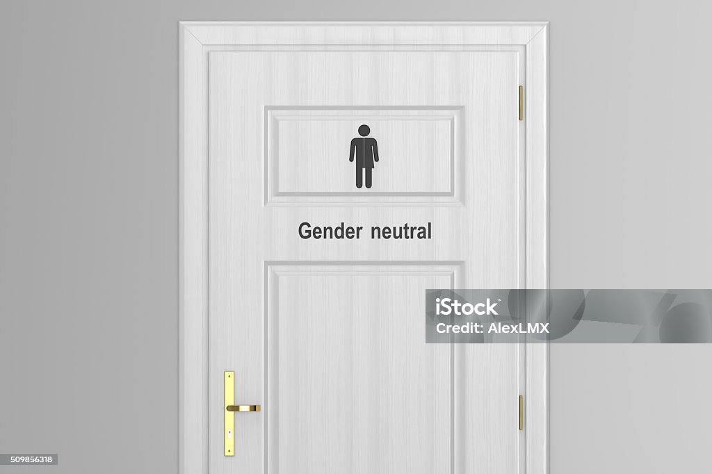 toilet door for gender neutral toilet door for gender neutral isolated on white background Gender Symbol Stock Photo