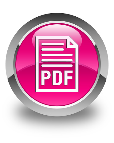 PDF document icon glossy pink round button