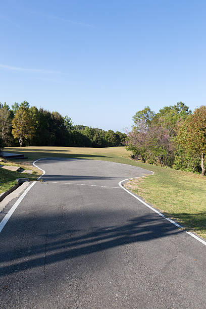 istock road and lawn yard in the park 509856552