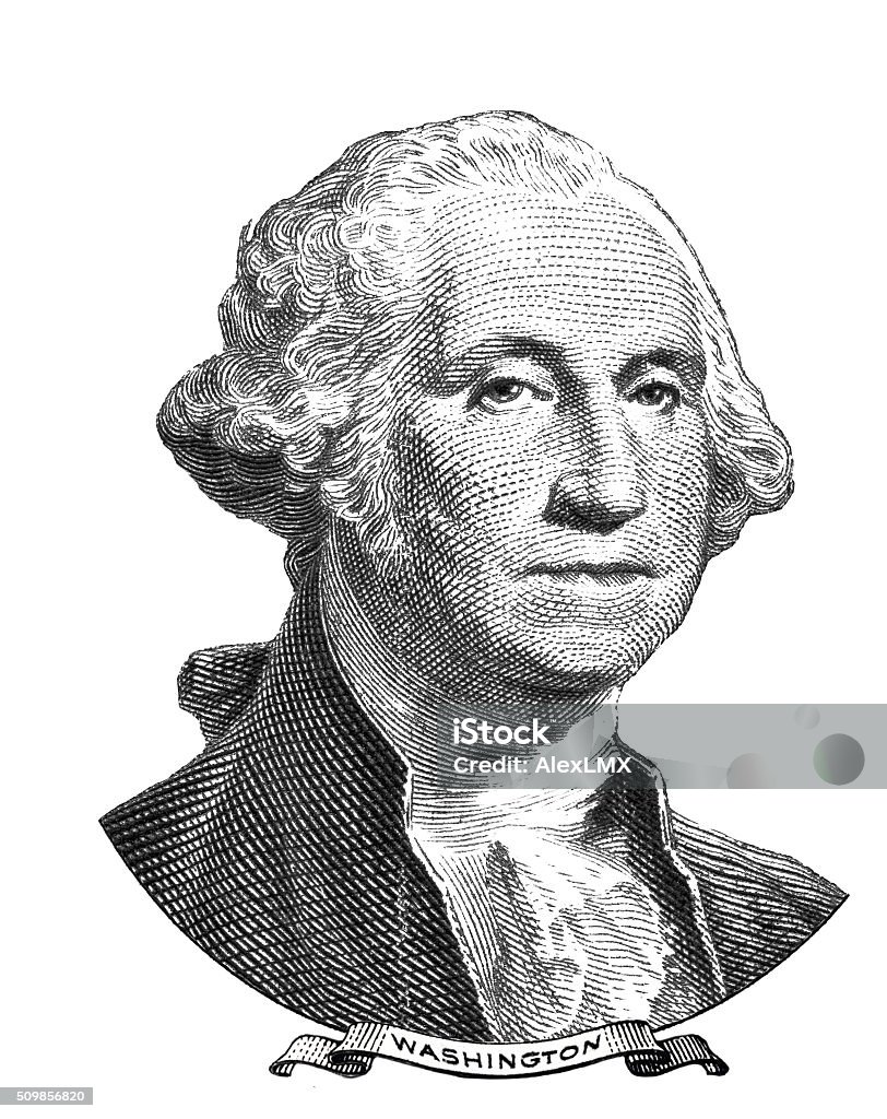 Portrait of George Washington Portrait of George Washington isolated on white background George Washington stock illustration