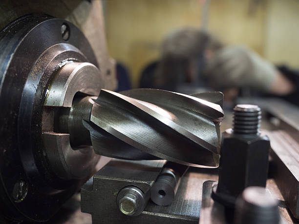 istock Old geen  milling machine, closeup, metalworking 509856826