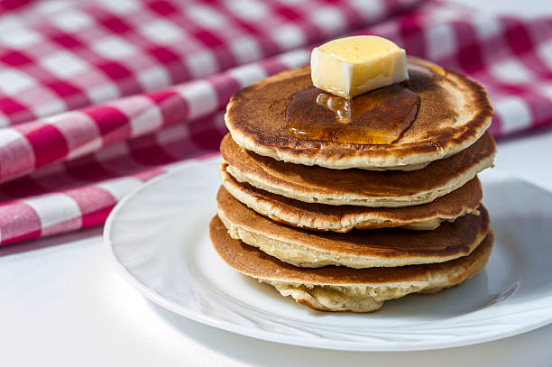 istock Stack of homemade pancakes with butter and honey 509857352