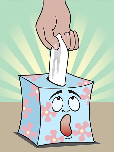 Startled Tissue Box Tissue box is surprised when someone pulls out a tissue tissue box pattern stock illustrations