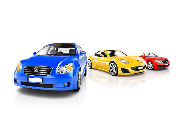istock Group of Multicoloured Modern Cars 509863263