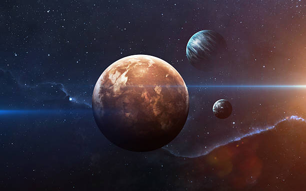 istock Planets over the nebulae in space. This image elements furnished 509864804
