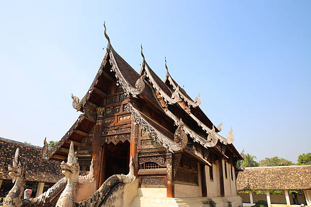 istock wooden sculpture on ancient buddhism temple gable 509864954
