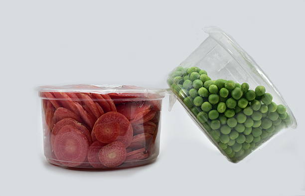 Fresh carrots and green peas