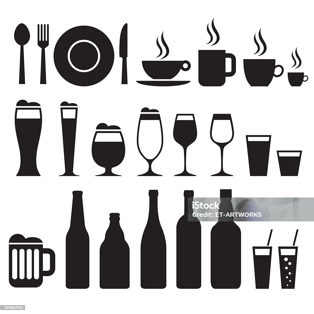 Restaurant Icons EPS10 with layers (removeable) and alternate formats (hi-res jpg, pdf). Icon Symbol stock vector