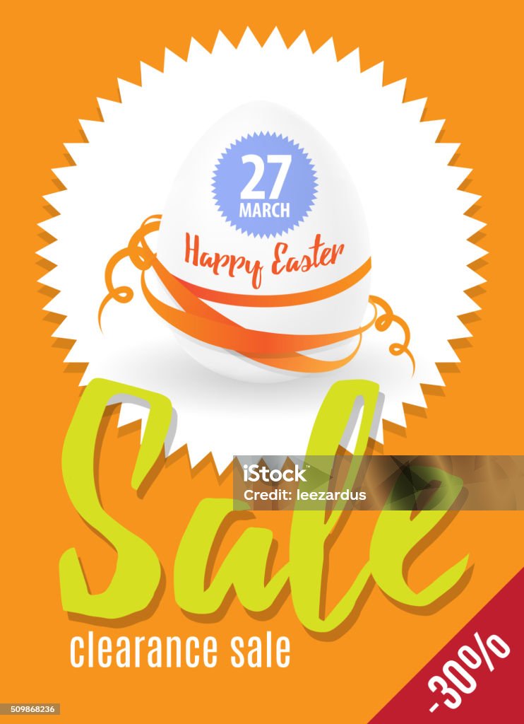 Easter sale egg and text EPS 10 vector illustration Easter sale egg and text EPS 10 vector illustration for greeting card, ad, promotion, poster, flier, blog, article, social media Business stock vector