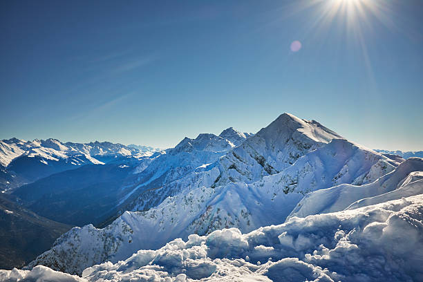 istock Winter mountains panorama with ski slopes. Caucasus 509869034
