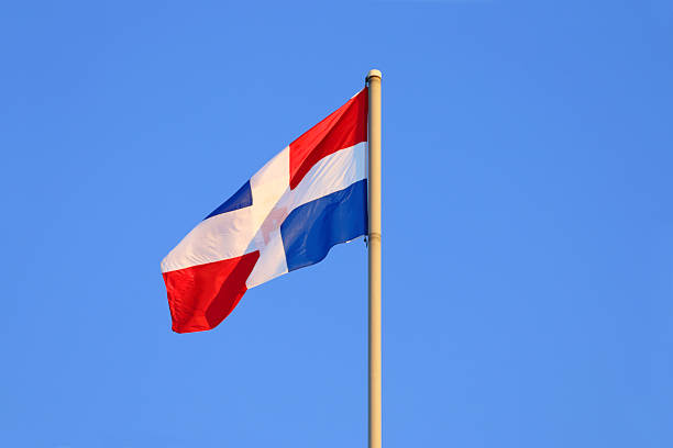 istock Closeup evolving in wind flag of Perm Territory 509869580