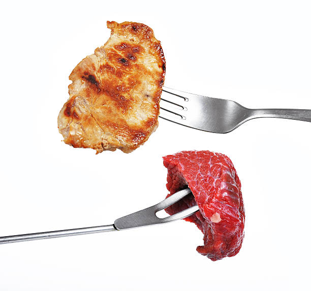 steak and chopstick on the dinner table