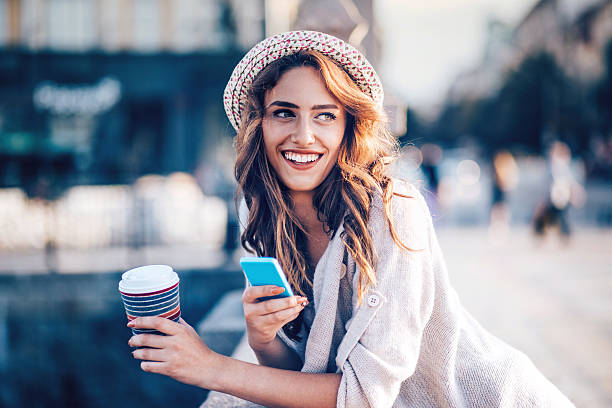 istock Beautiful woman text messaging 509870508