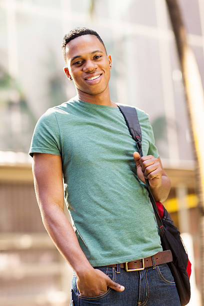 cute african american college boy