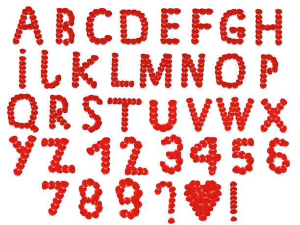 Rose Petal Letters & Digits XXXXL - Stock Image