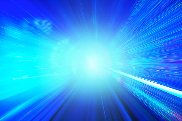 istock Tunnel of light - blue abstract background 509895375