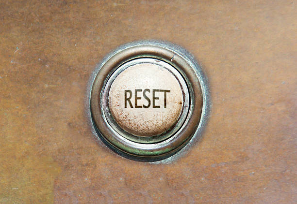 Old button - reset stock photo