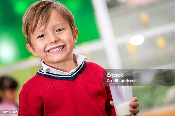 Boy Drinking Milk Stock Photo - Download Image Now - Milk Mustache, Child, Drinking