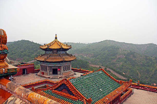 roof of Putuo Zongcheng monastery in Chengde, china stock photo
