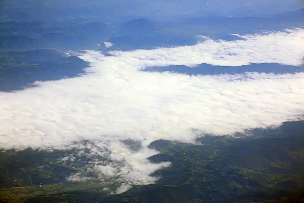Photo of Fog in the valley, Aerial view