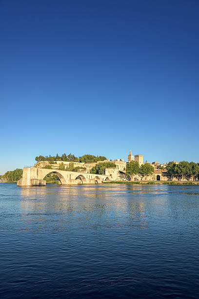 avignone ponte di saint-benezet francia - rhone bridge foto e immagini stock