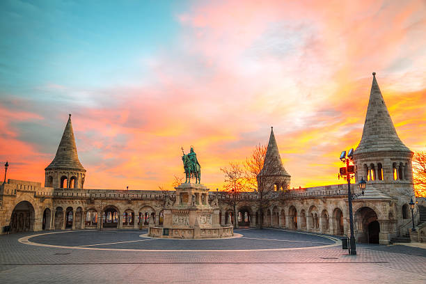 Fisherman bastion in Budapest, Hungary at sunrise