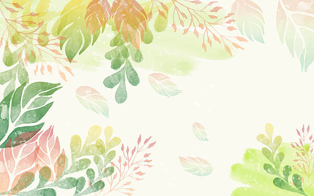 istock Colorful watercolor leaves background. 509912316