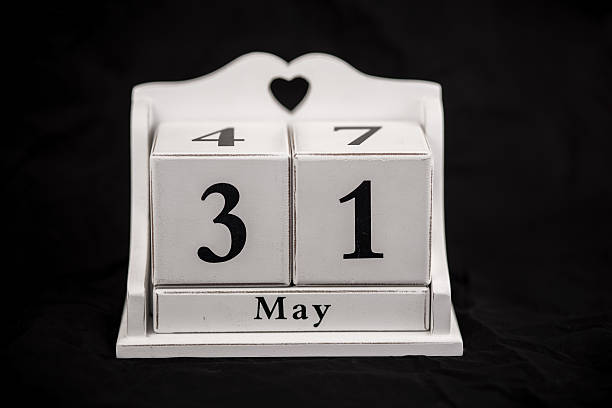 Calendar cubes May, thirty first, 31, 31st stock photo