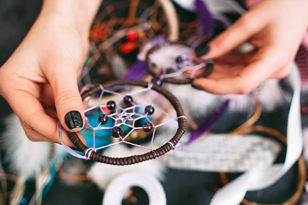 istock woman holds beautiful Dreamcatcher 509915104