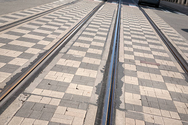 istock Tram Track in Brussels; Belgium 509915536