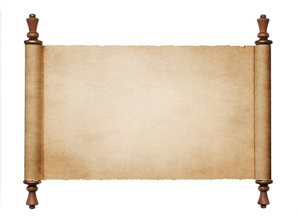 Blank paper scroll Vintage blank paper scroll isolated on white background with copy space torah photos stock pictures, royalty-free photos & images