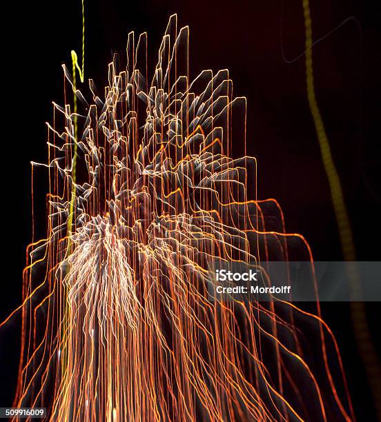 Rain Of Fire From Fireworks Stock Photo - Download Image Now - Abstract, Backgrounds, Beauty