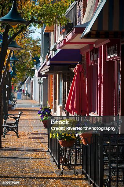 Michigan Autumn Stock Photo - Download Image Now - American Culture, Autumn, Bench
