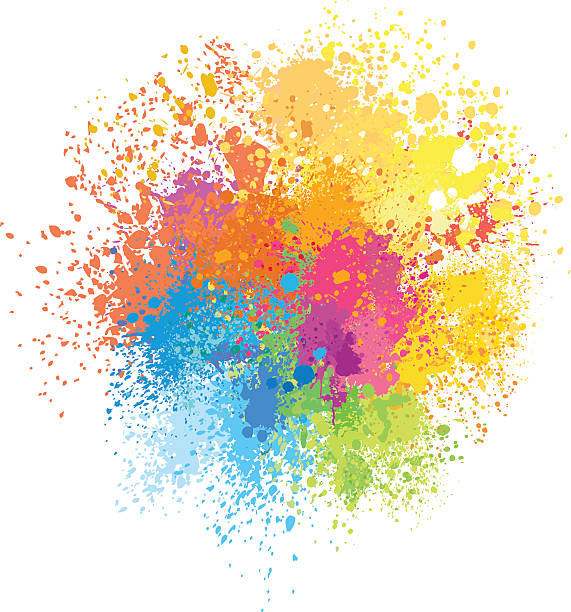 Color background of paint splashes Color background of paint splashes holi stock illustrations