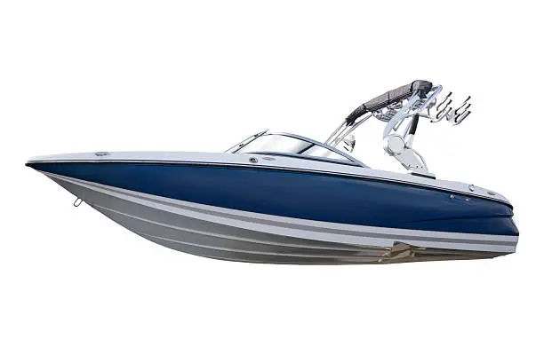 New modern motor boat.Isolated over white background