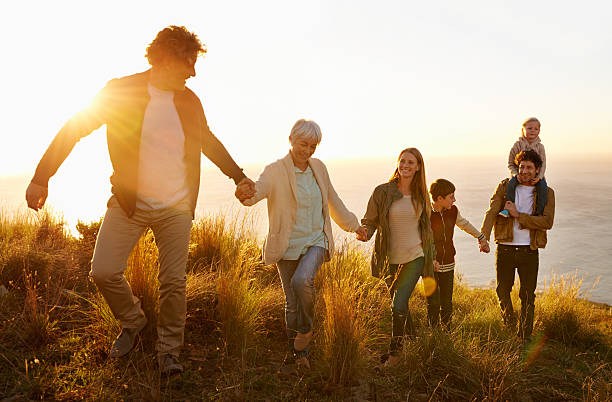 famiglia lavoro di squadra - holding hands couple senior couple togetherness foto e immagini stock