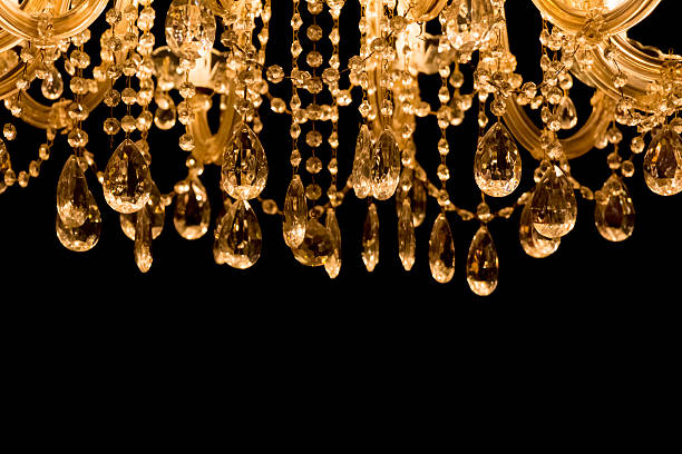Gallant chandelier with black background and bottom copyspace