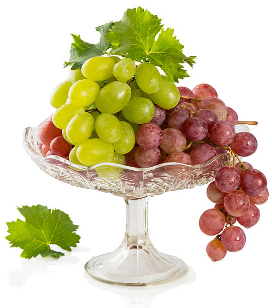 istock fresh rose and green grapes with leaf 509920597