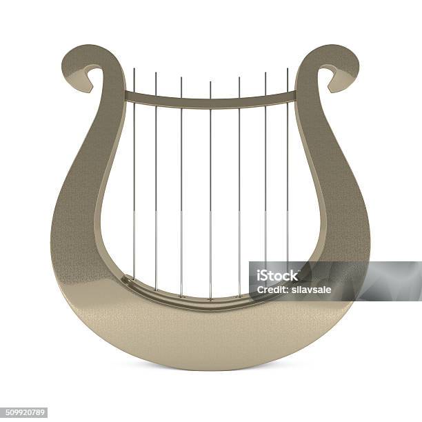 Musical Instrument Greek Golden Lyre Harp Stock Photo - Download Image Now - Clip Art, Cut Out, Digitally Generated Image