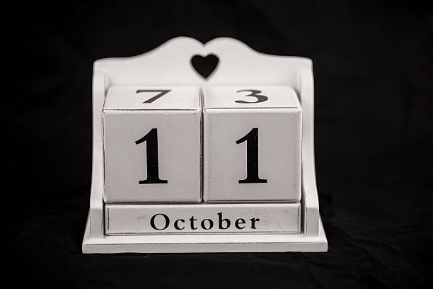 Calendar cubes October, Eleventh, 11, 11th stock photo