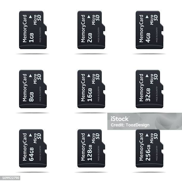 Sc Memory Card Computer Micro Sd Memory Card Stock Illustration - Download Image Now - Computer ...