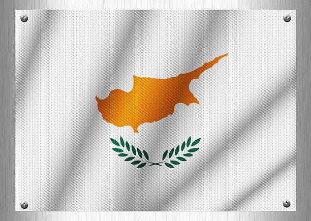 istock Cyprus flag patterns on the steel plate. 509922921