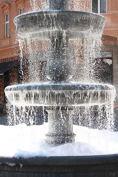Waterfountain filled with foam
